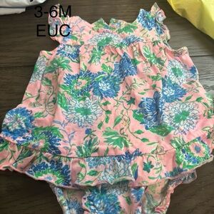 Lilly Pulitzer Pink Floral Baby Dress & Bloomers
